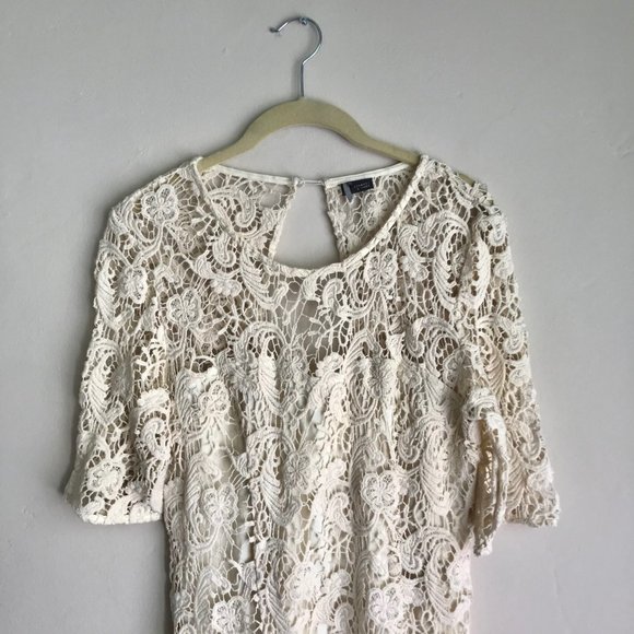 Sparkle & Fade / Cream Crotchet Knit Dress - Picture 3 of 9